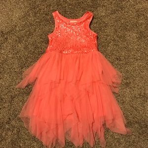 Sequin little girls ruffle dress